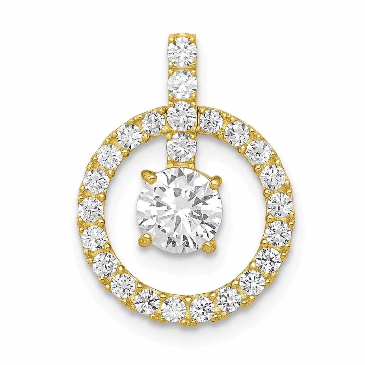 10K Yellow Gold Tiara Collection C.Z Pendant