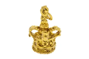 14ct Gold Crown Charm Pendant