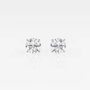 14K White Gold 0.56ctw Round Lab Diamond Solitaire Stud Earrings