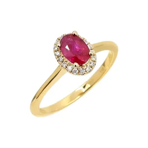 18K Yellow Gold 0.60ct Ruby and Diamond Ring - 20738570