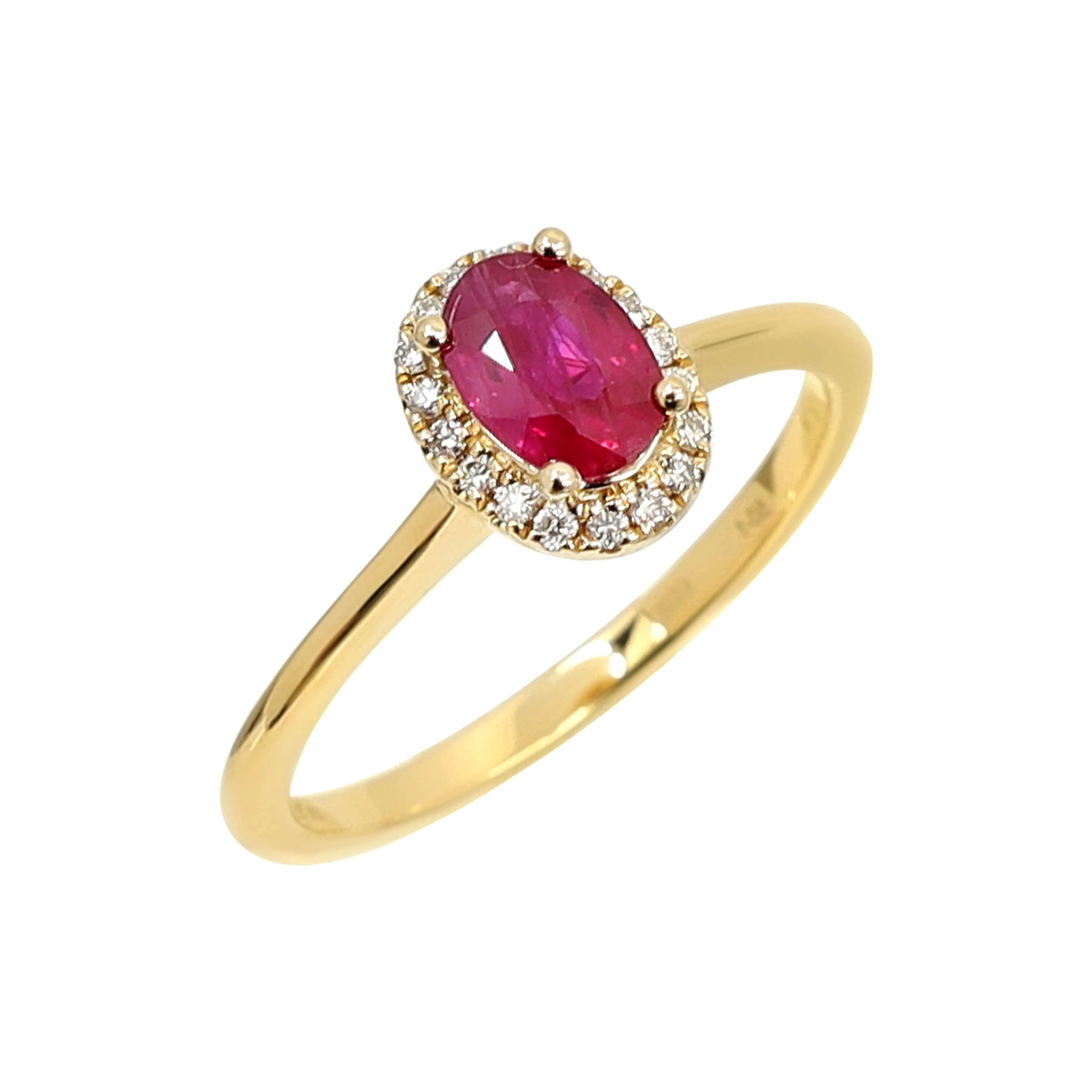 18K Yellow Gold 0.60ct Ruby and Diamond Ring - 20738570