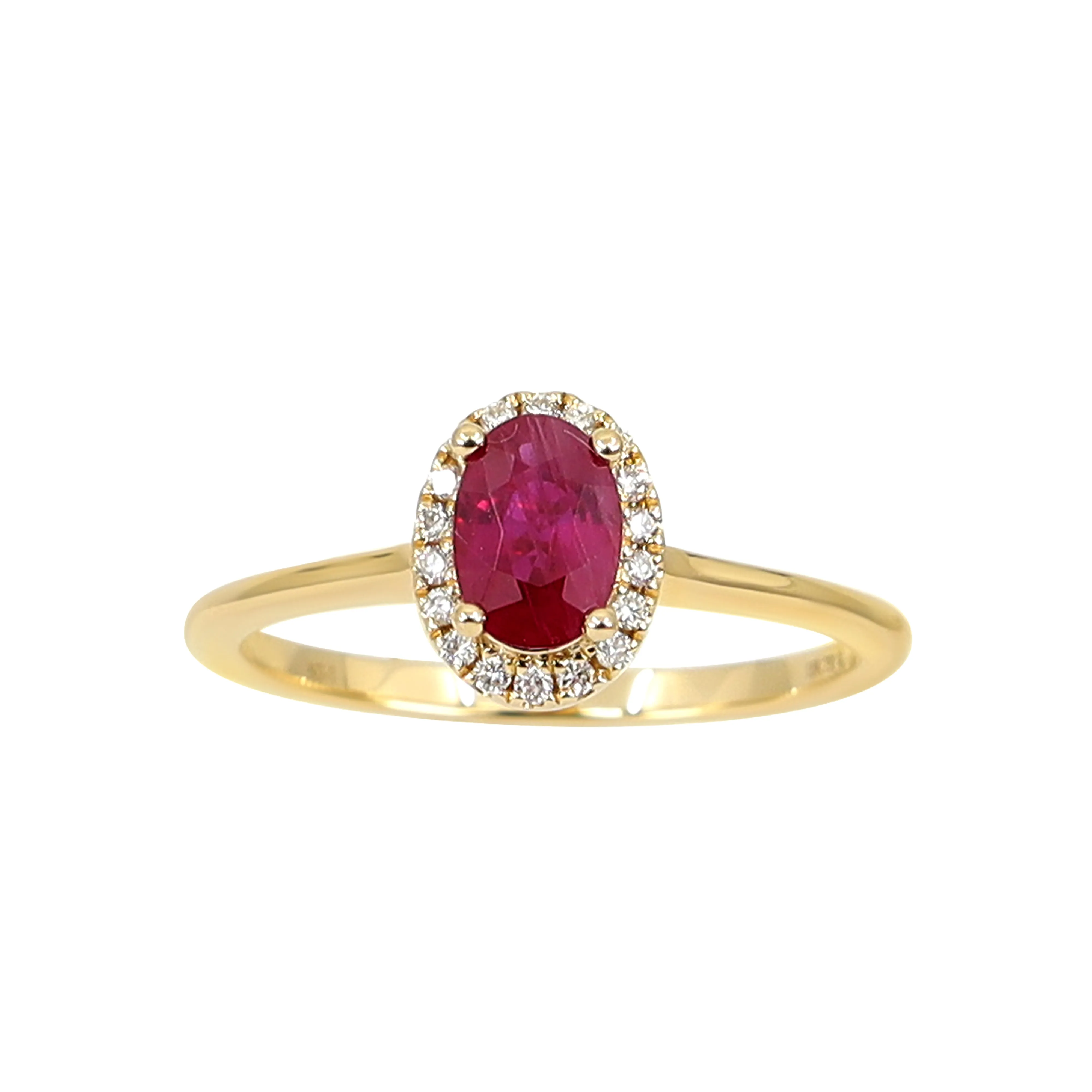 18K Yellow Gold 0.60ct Ruby and Diamond Ring - 20738570