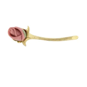 1928 Jewelry Genuine Handmade Pink Porcelain Rose Pin