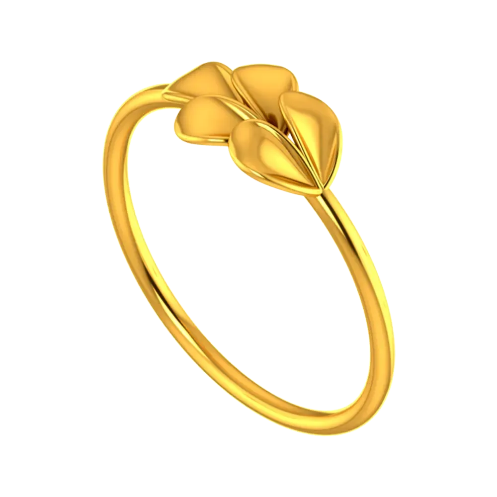 22k Solid Gold Ring With Leaf Like Detailing From Goldlites Collection