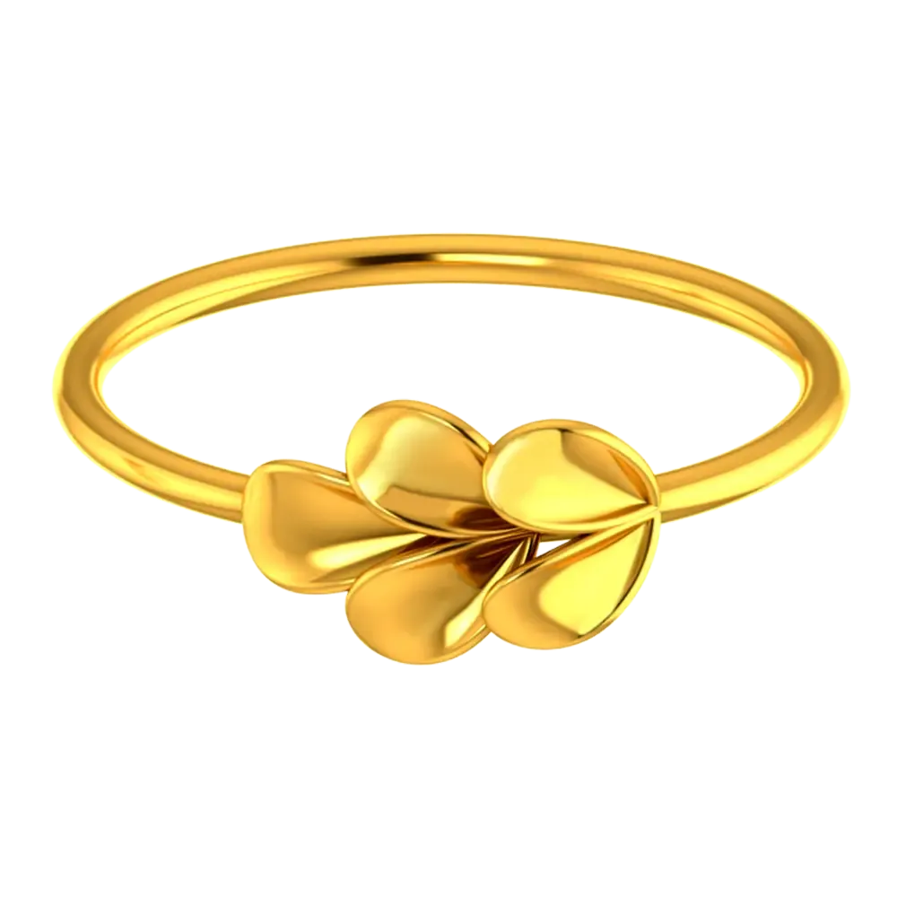 22k Solid Gold Ring With Leaf Like Detailing From Goldlites Collection