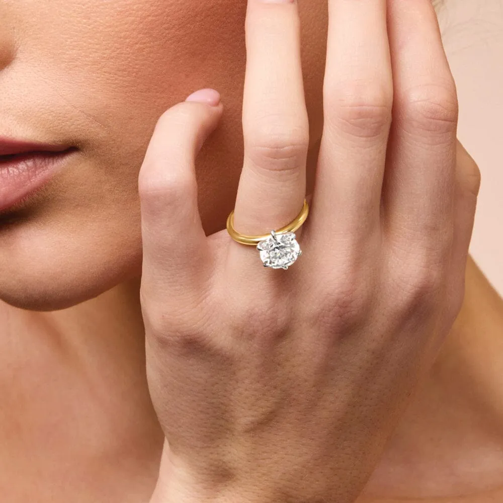 3.00ct Laboratory Grown Diamond Six Claw Solitaire Ring in 18ct Yellow Gold and 18ct White Gold