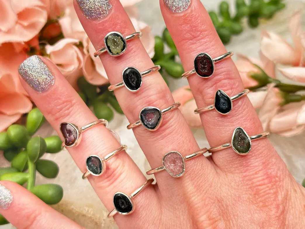 925 Silver Agate Rings