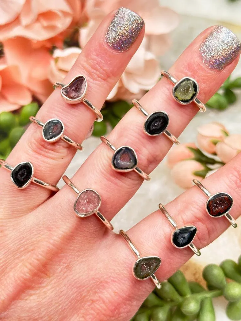 925 Silver Agate Rings