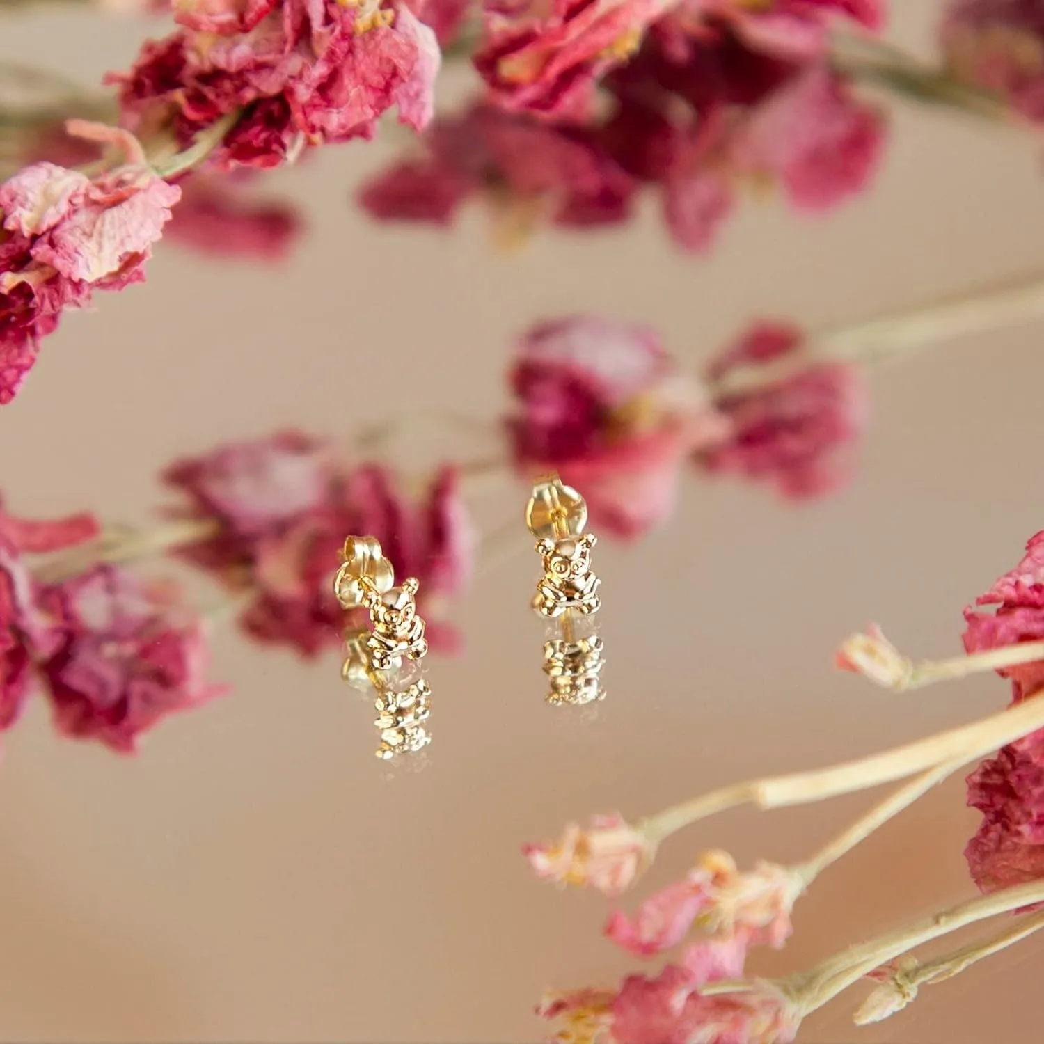 9ct Gold Teddy Bear Earrings - 6mm