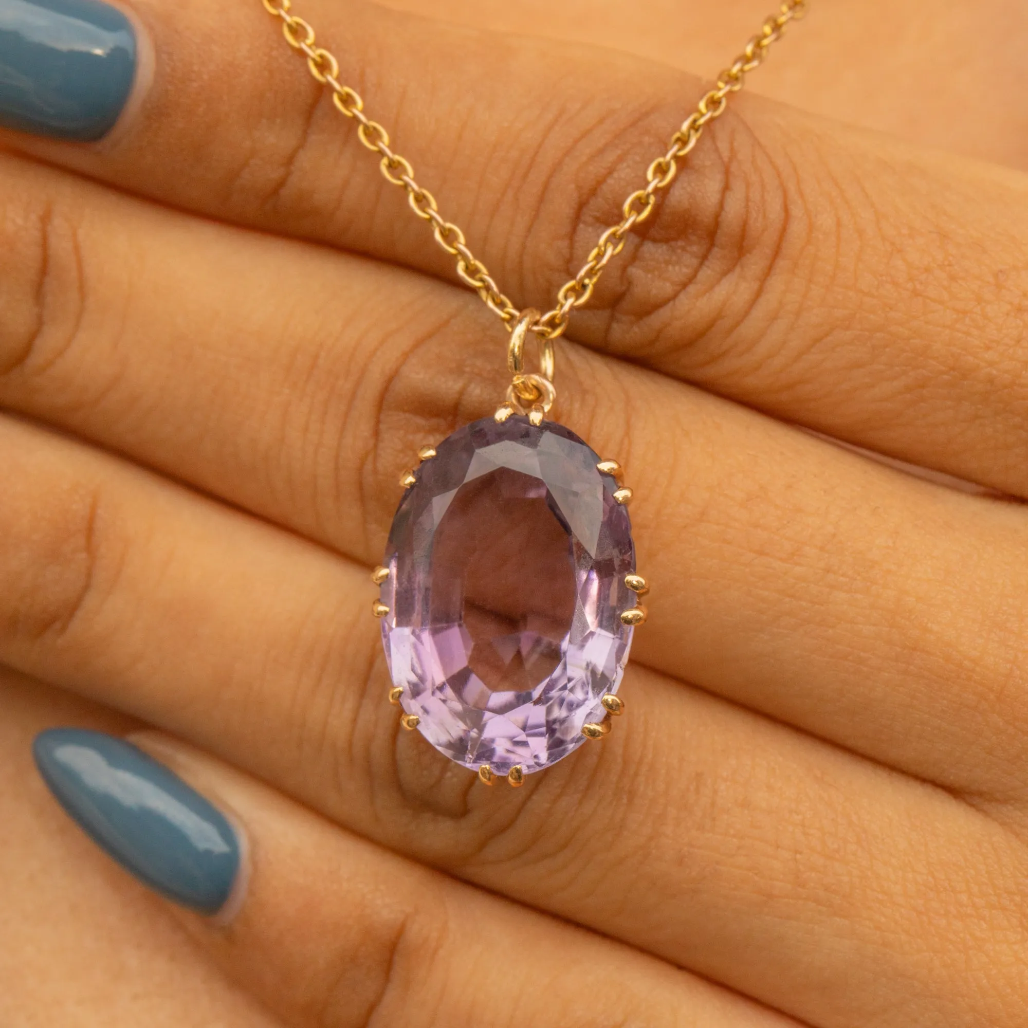 Antique 18ct Gold Amethyst Pendant, 13.00ct.