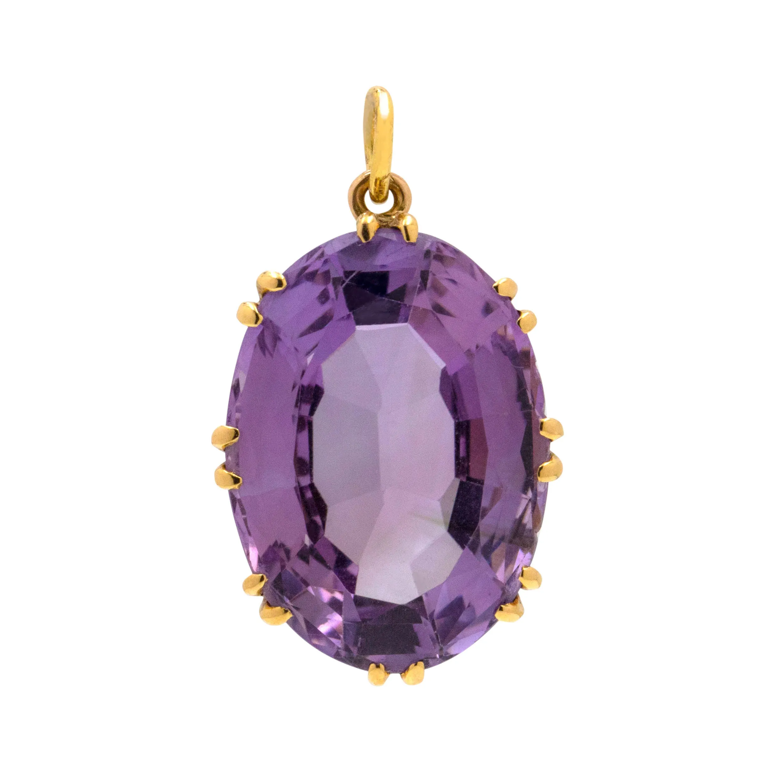 Antique 18ct Gold Amethyst Pendant, 13.00ct.