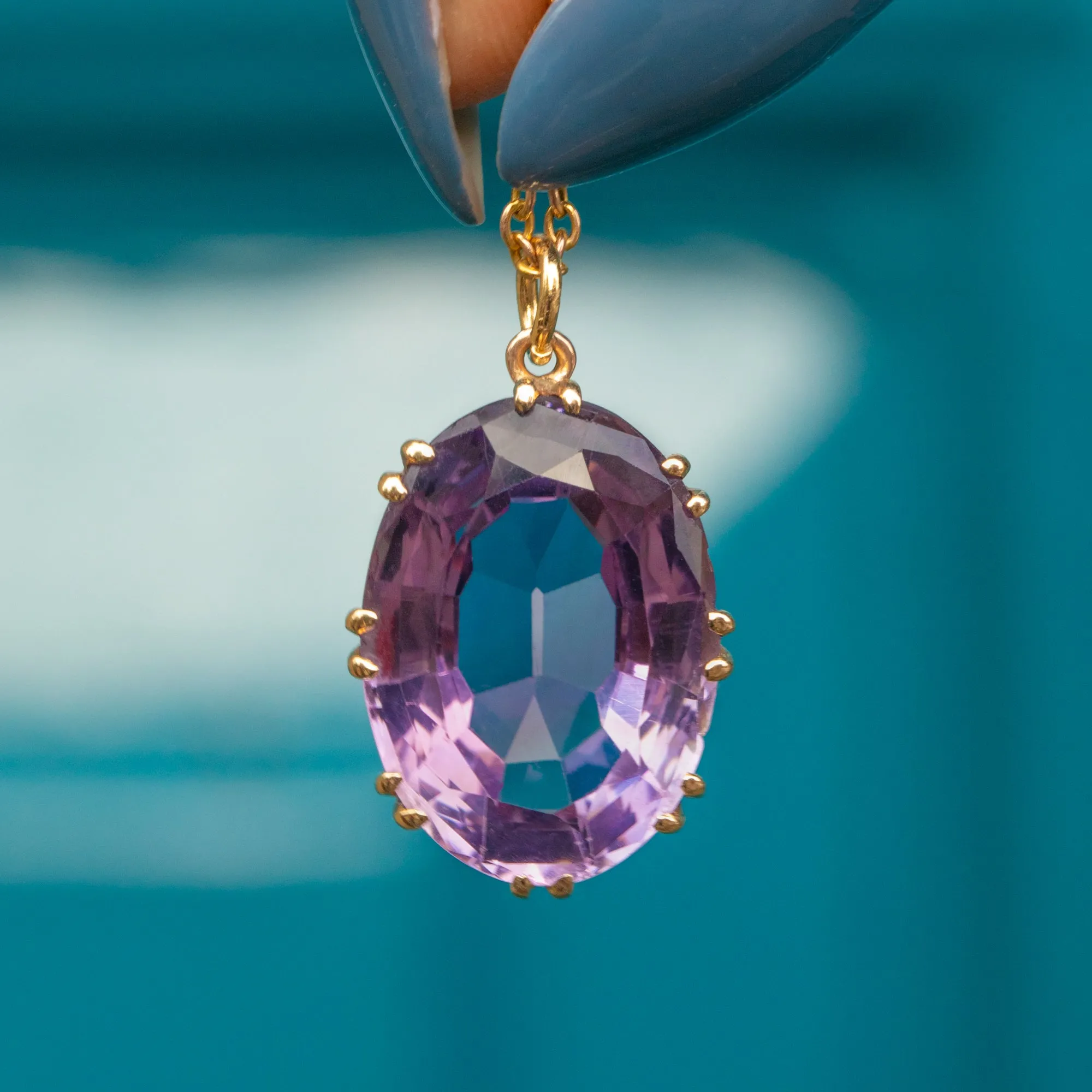 Antique 18ct Gold Amethyst Pendant, 13.00ct.