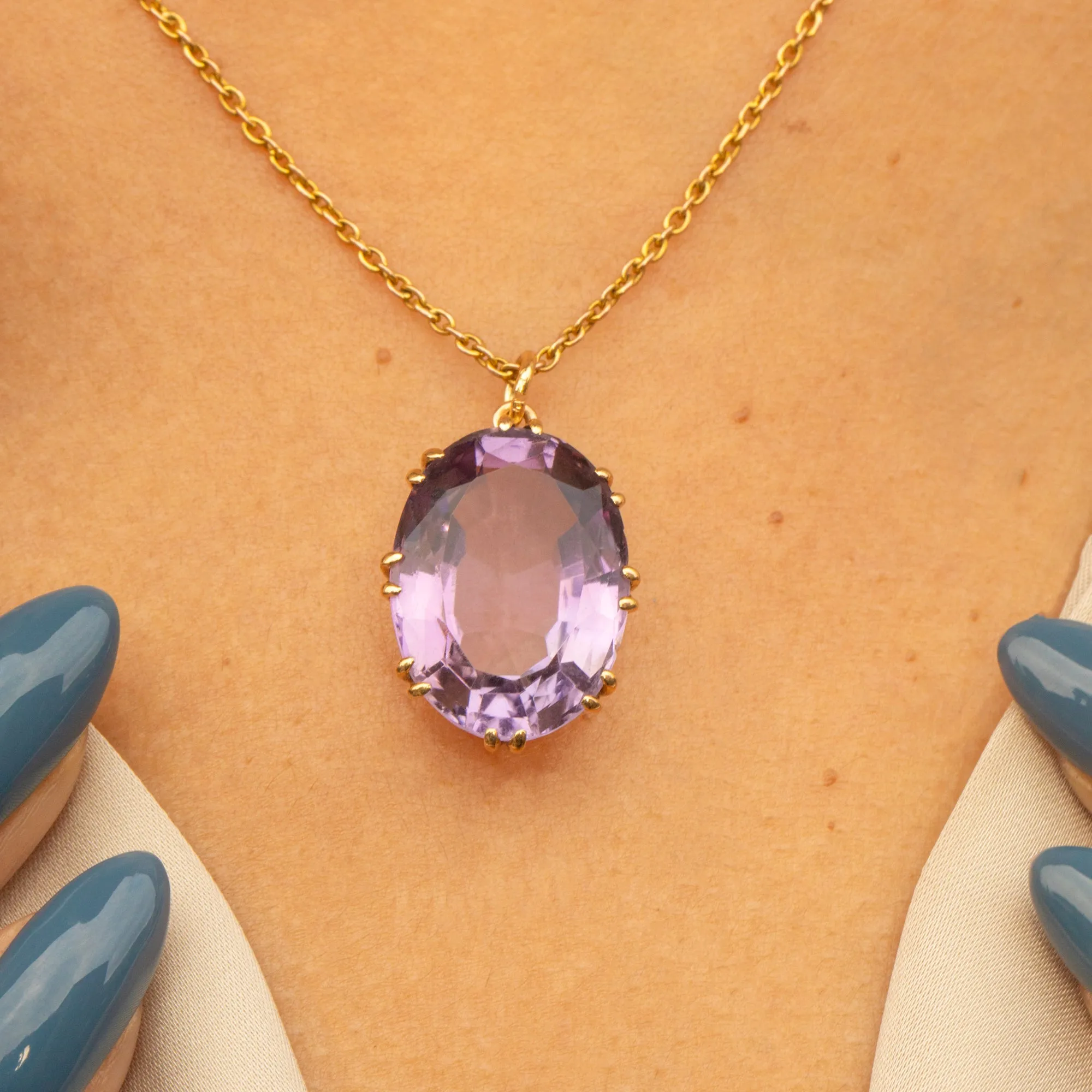 Antique 18ct Gold Amethyst Pendant, 13.00ct.