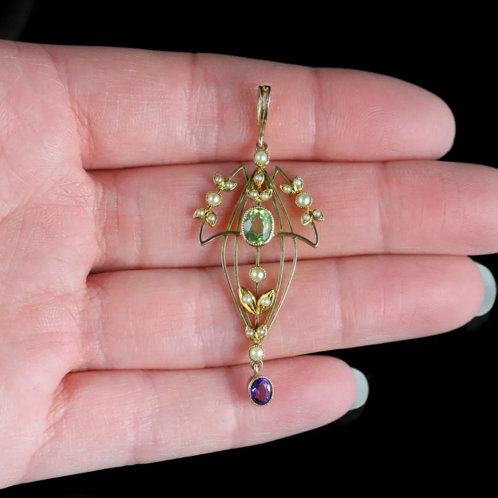 Antique Victorian Suffragette Pendant 15Ct Gold Circa 1900