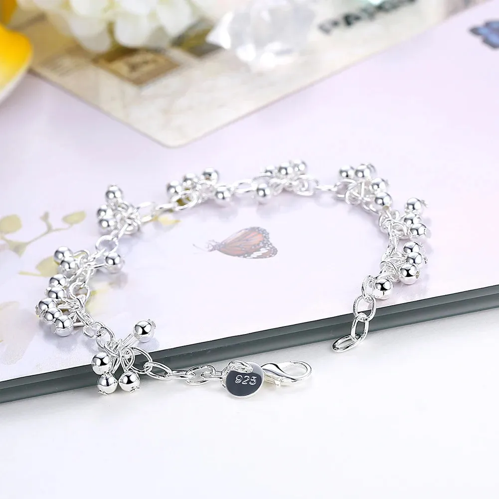 Beautiful 925 Sterling Silver Bracelets Nice For Wedding Women Chain Bracelet Charm Beads Fashion Gorgeous Jewelry Wholesale