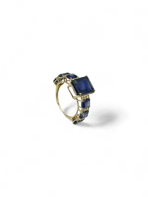 BLUE SAPPHIRE NATURAL DIAMOND RING