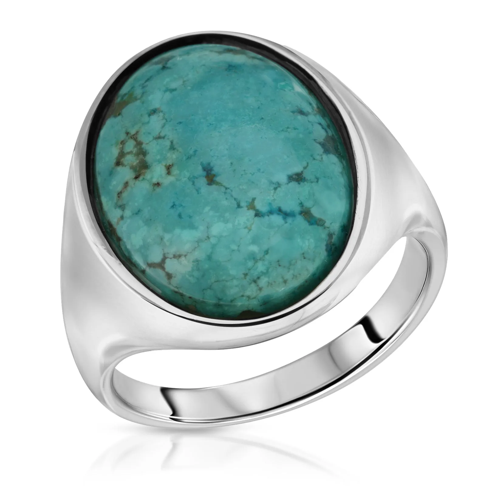 Blue Turquoise Oval Ring