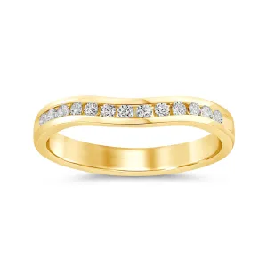 Brilliant Curved Eternity Ring with 1/4ct of Diamonds in 18ct Yellow Gold