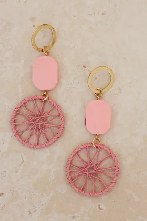 Cleo Drop Earrings - Pink