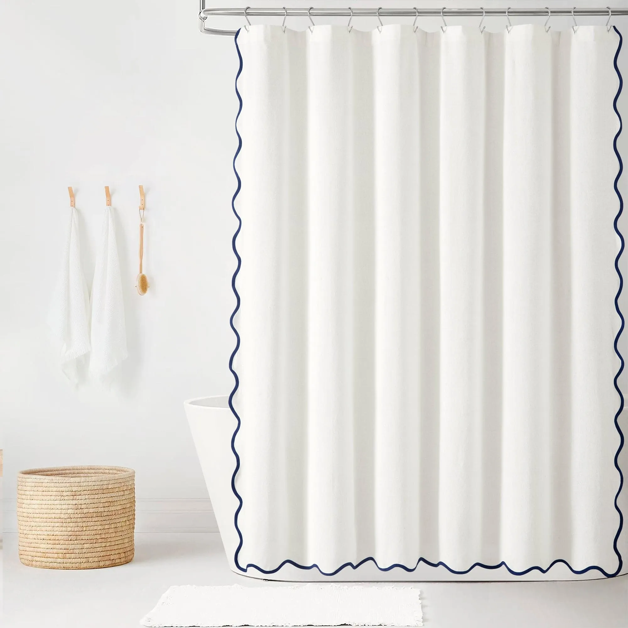 Coastal Chic Scalloped Edge Shower Curtain