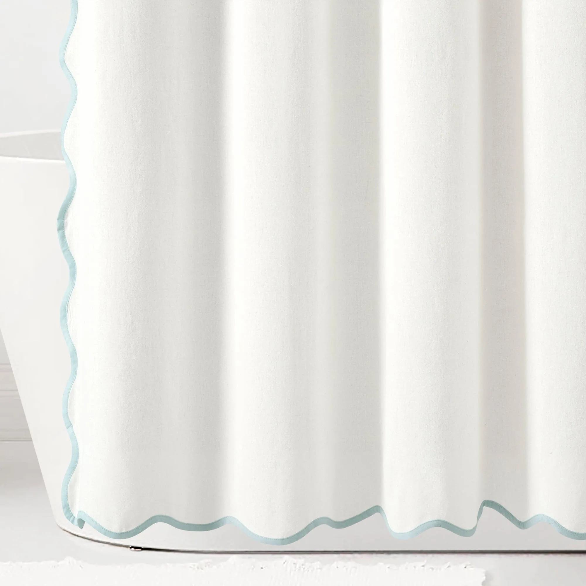 Coastal Chic Scalloped Edge Shower Curtain