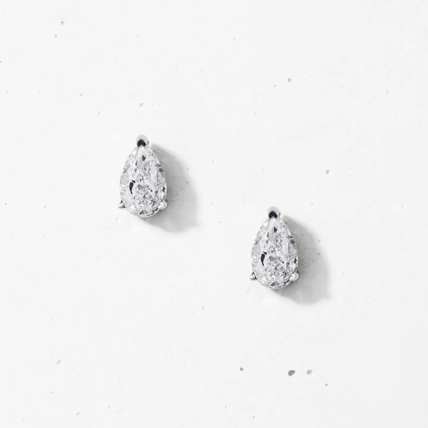 Crushed Ice Pear Stud Earrings