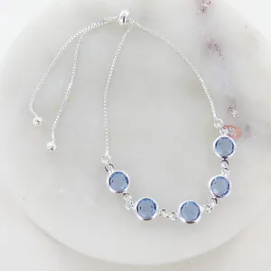 CRYSTAL BLUE BUBBLES PULL CHAIN BRACELET