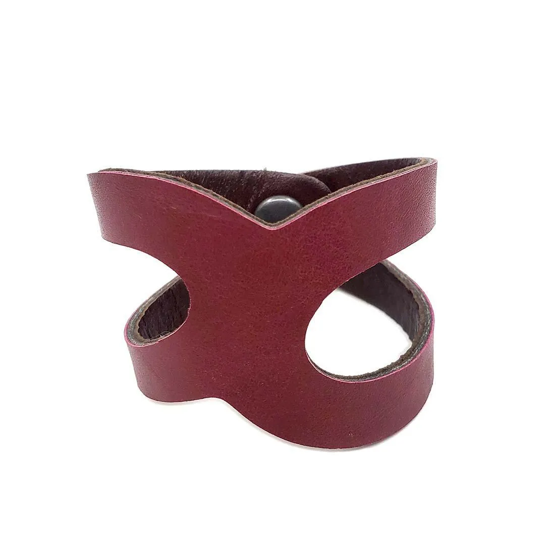 Cuff - Paisley Reversible (Mahogany Brown and Cranberry Red) by Oliotto