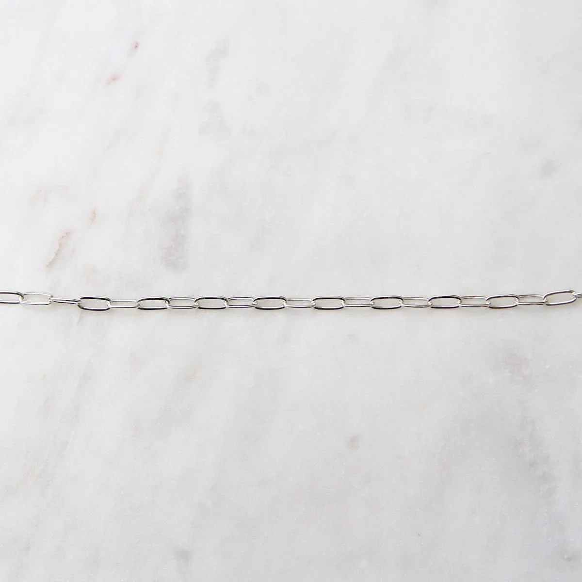 Delicate Sterling Silver Flat Drawn Cable Chain Bracelet