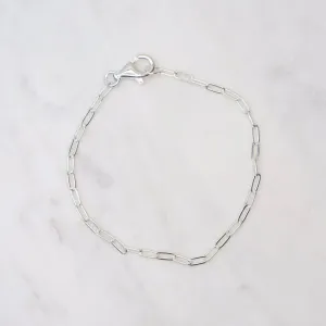 Delicate Sterling Silver Flat Drawn Cable Chain Bracelet