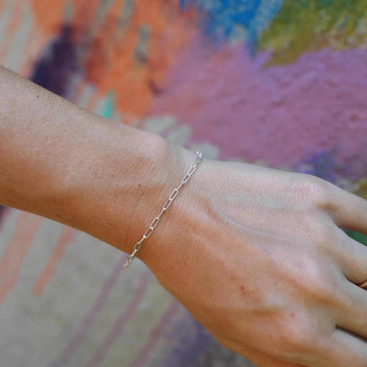 Delicate Sterling Silver Flat Drawn Cable Chain Bracelet