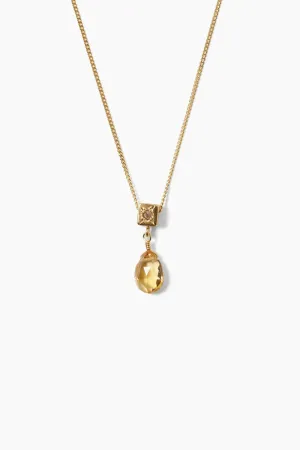 Dewdrop Diamond Necklace ~ Citrine