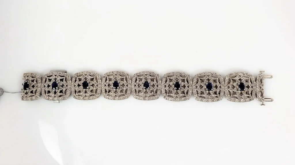 Diamond & Blue Sapphire Bracelet