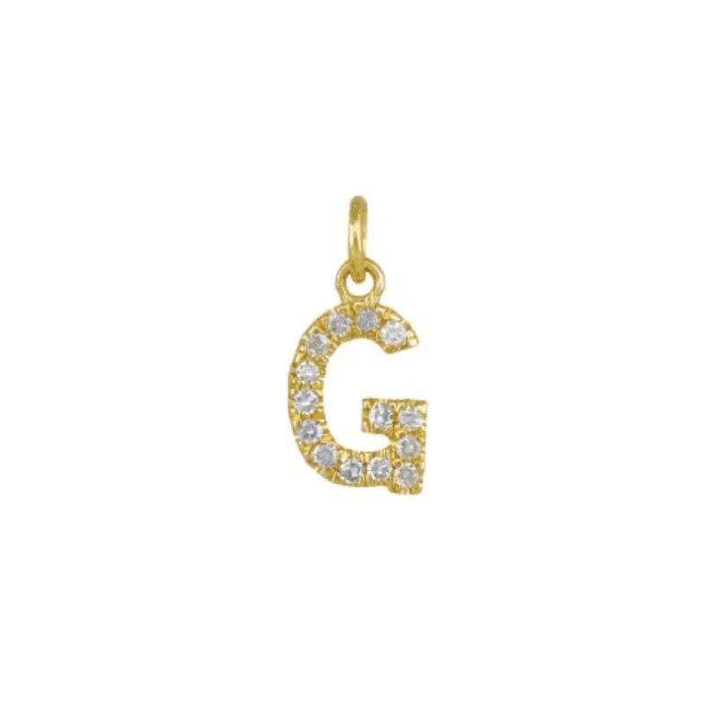 Diamond Initial Charm 14k Yellow Gold Necklace