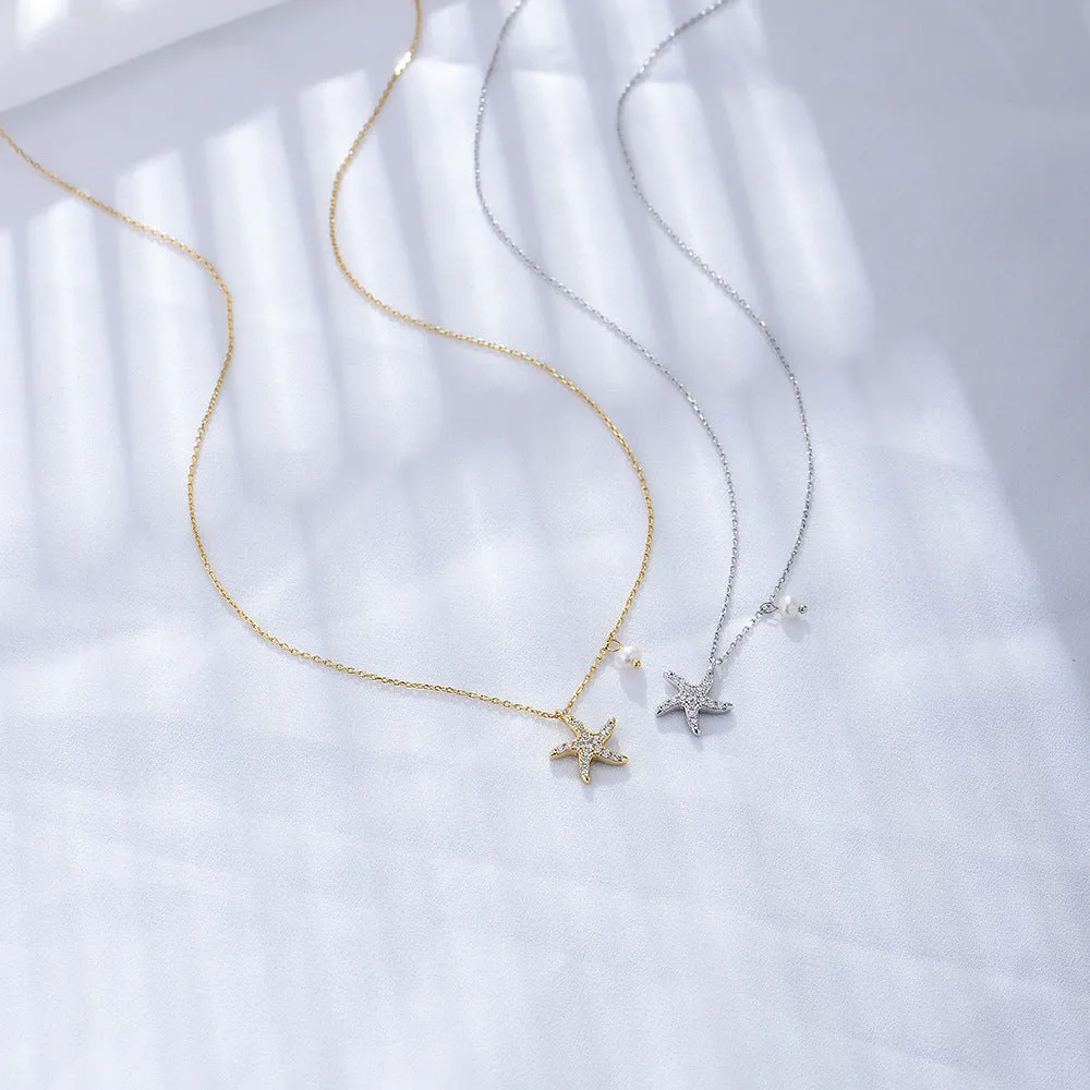 Diamond Starfish Necklace