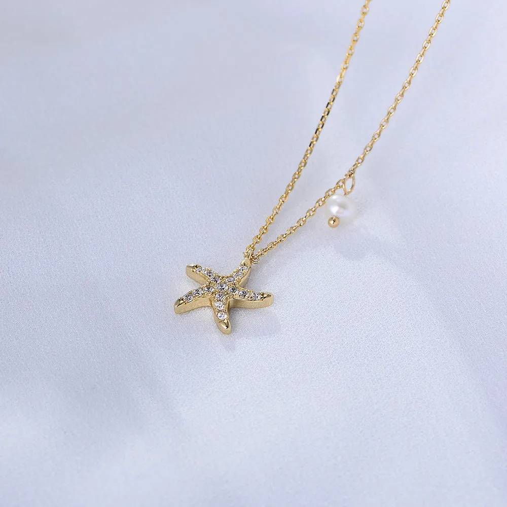 Diamond Starfish Necklace