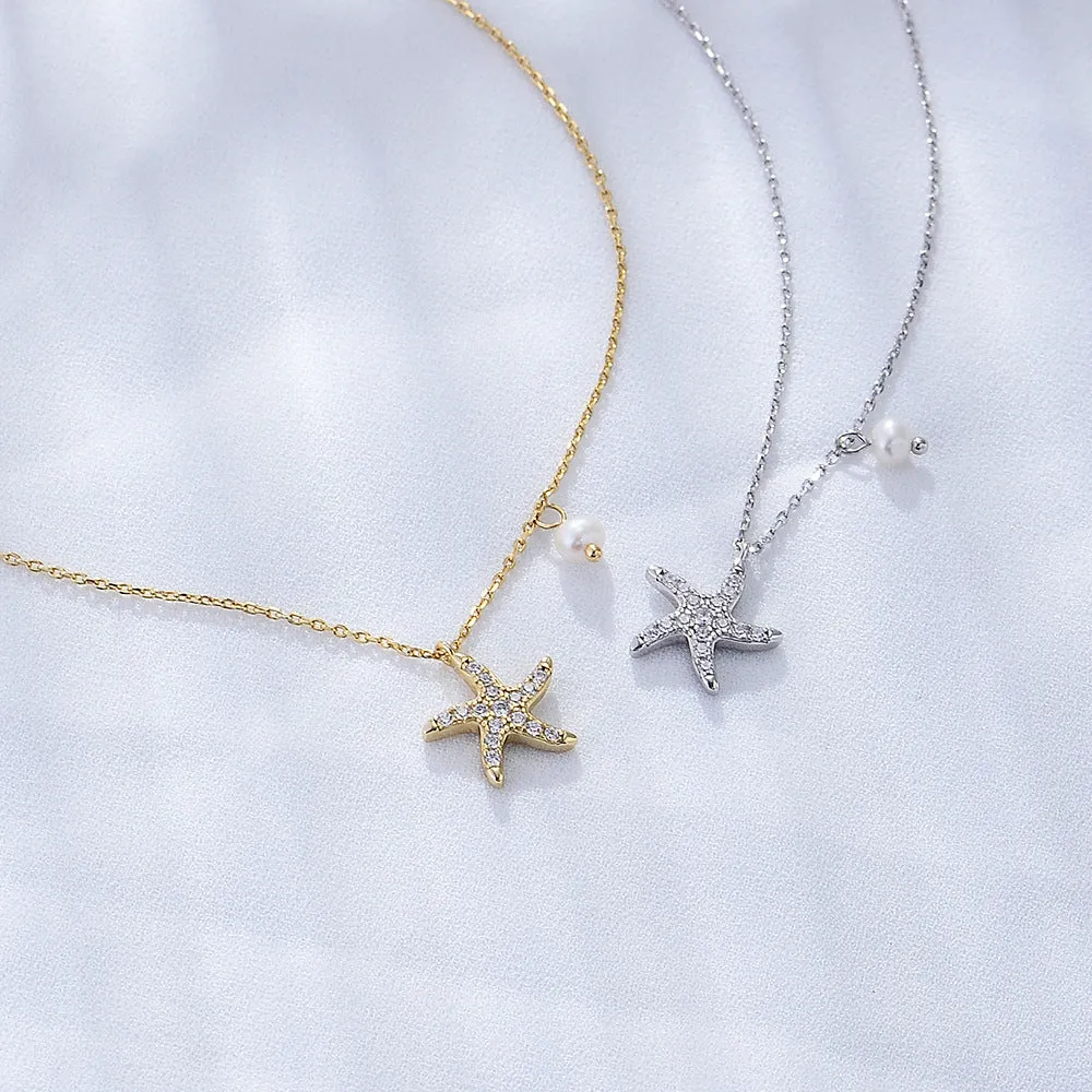 Diamond Starfish Necklace