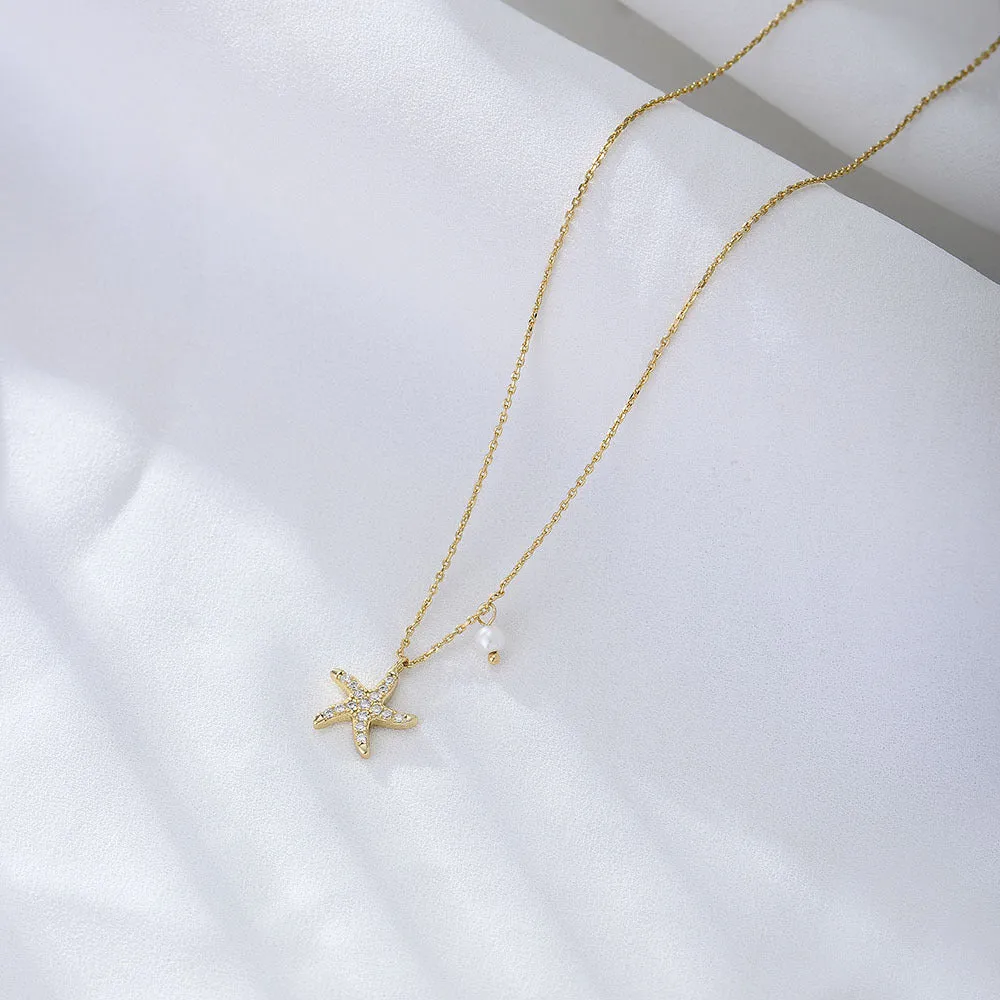 Diamond Starfish Necklace