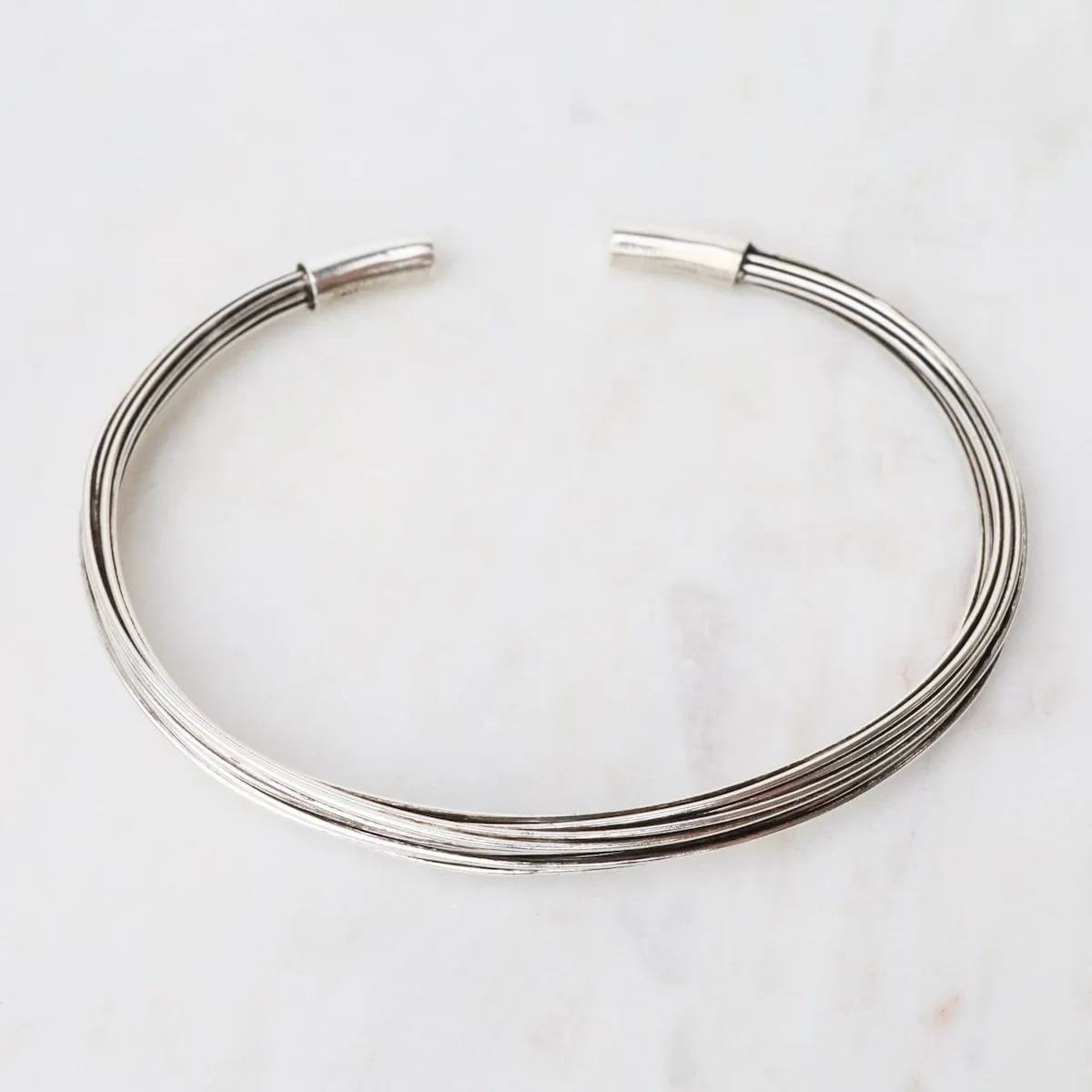 Elephant Hair Inspired Cuff - Oxidized Sterling Silver - 15 Strands