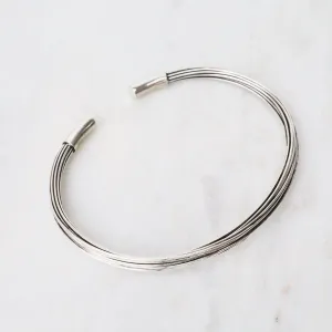 Elephant Hair Inspired Cuff - Oxidized Sterling Silver - 15 Strands