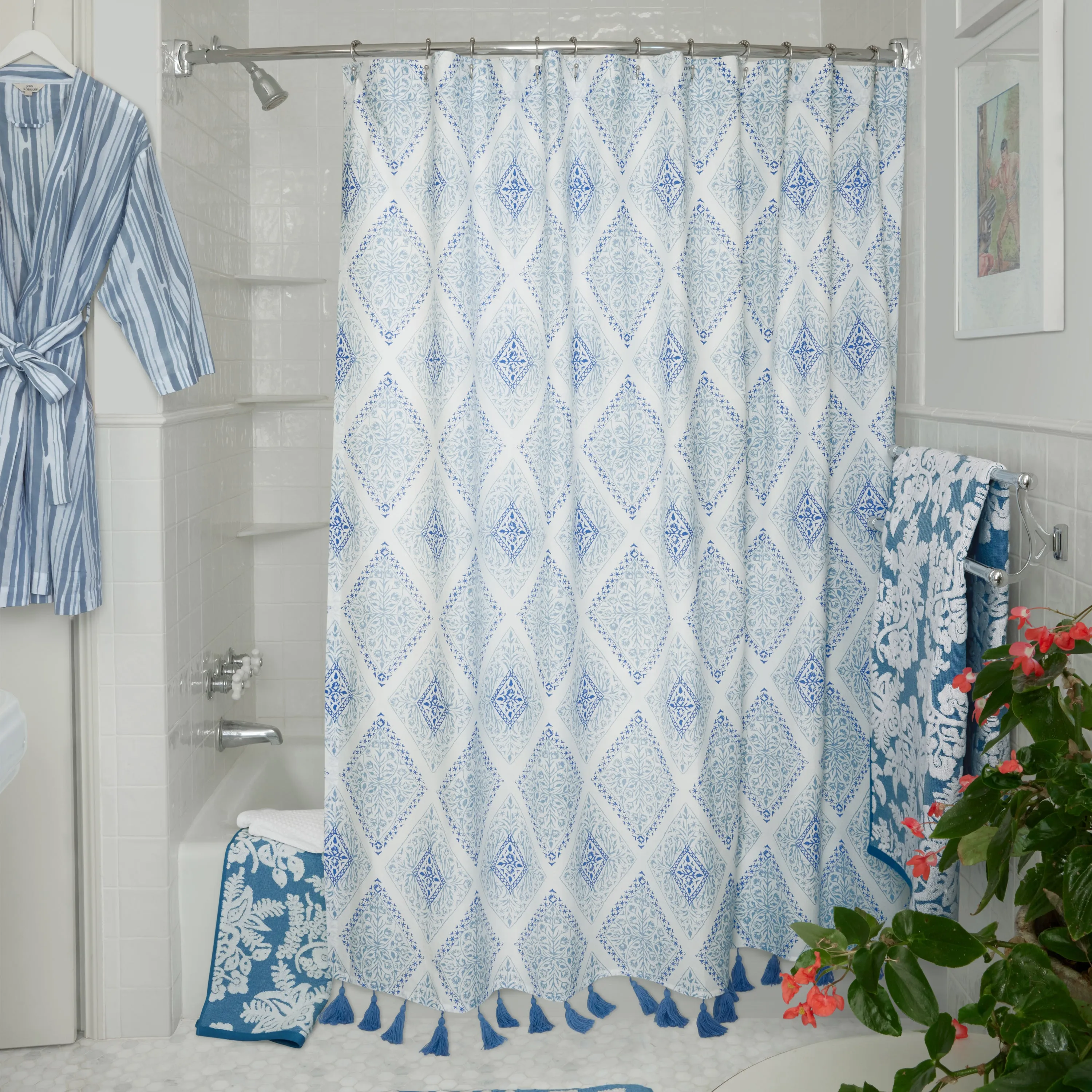 Eniya Azure Shower Curtain