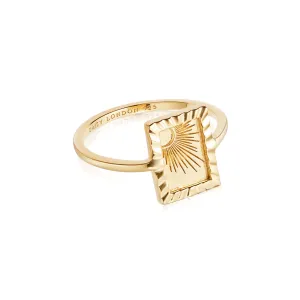 Estée Lalonde Rising Sun Frame Ring 18ct Gold Plate