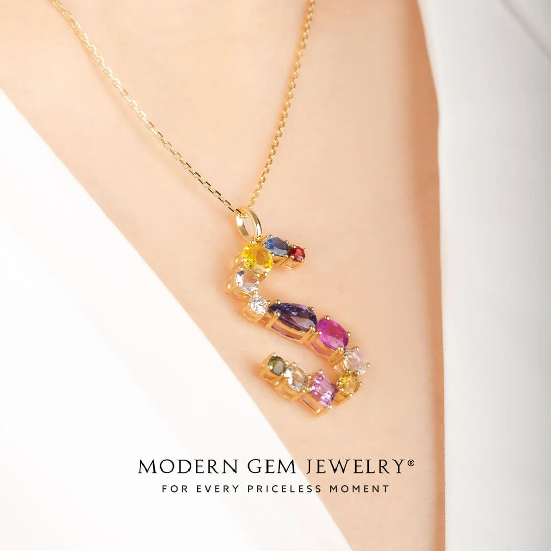 Fancy Colored Sapphire Pendant in 18K Yellow Gold