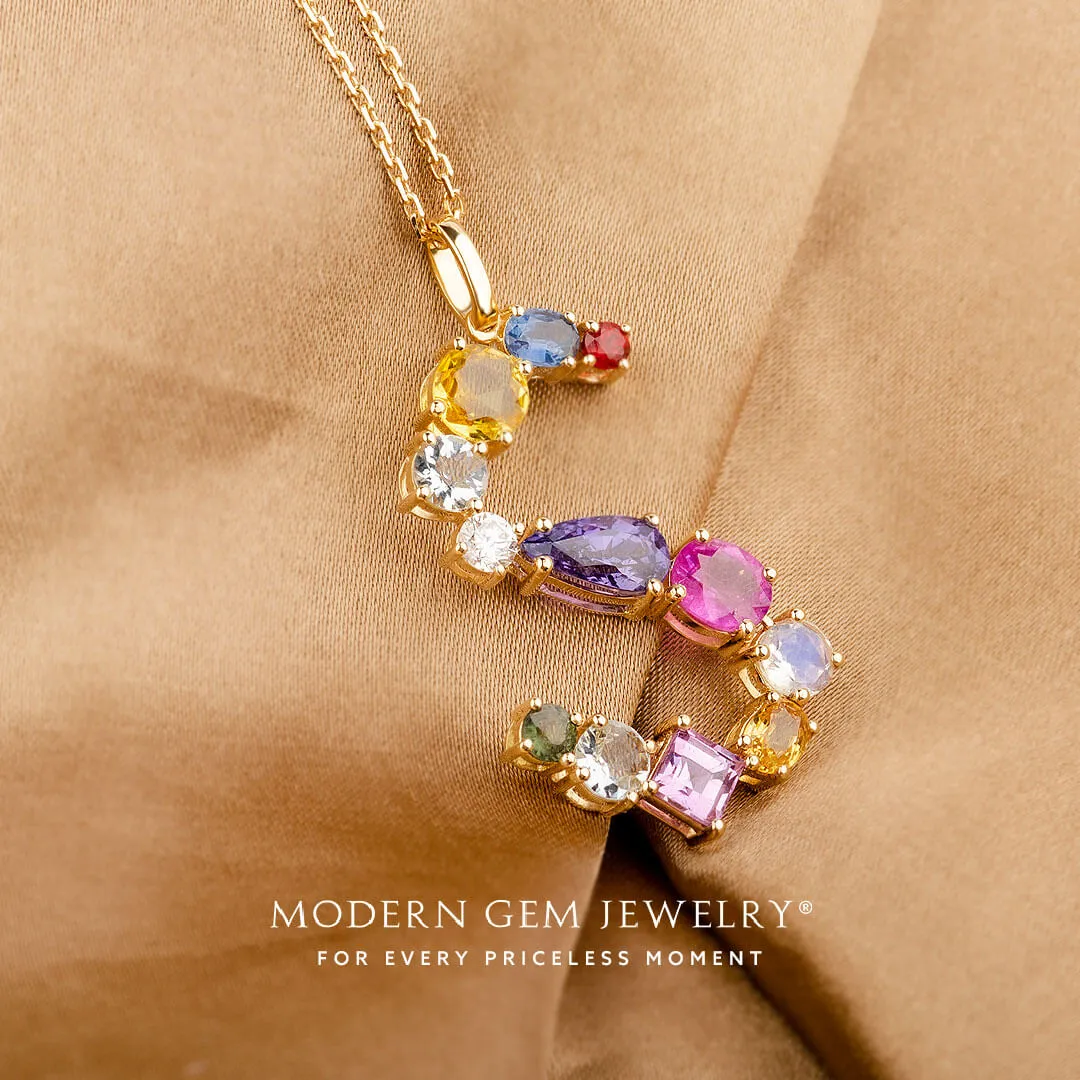 Fancy Colored Sapphire Pendant in 18K Yellow Gold