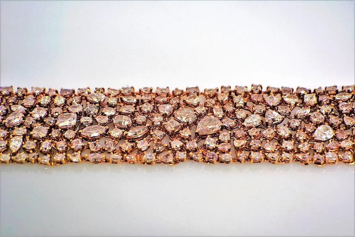 Fancy Pink Diamond Rose Gold Bracelet