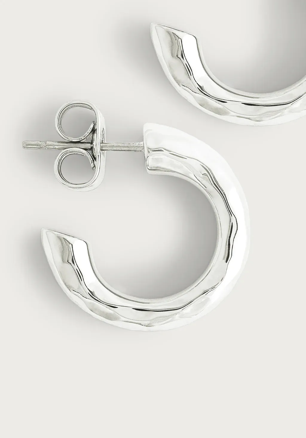 Farrier Small Hoops, Silver