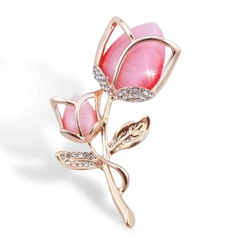 Fashion Pin Cat Flower Butterfly Imitation Pearl Alloy Inlay Rhinestones Opal Women'S Brooches