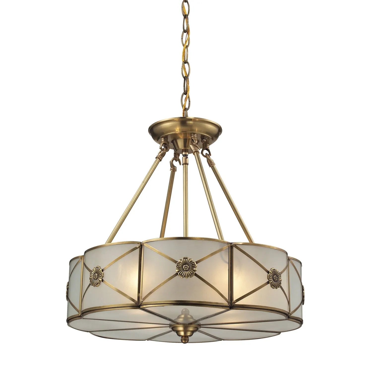 Four Light Chandelier from the Preston Collection in Brushed Brass Finish by ELK Home