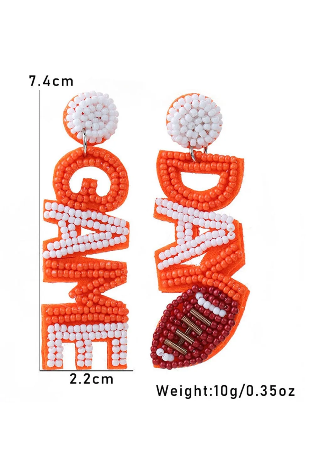 GAME DAY Orange Bead Earrings