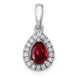 Garnet Diamond Halo Pendant